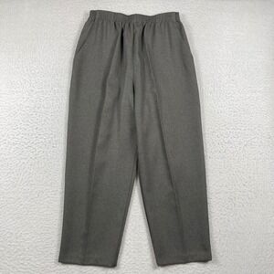 Briggs Petite‎ Trousers Womens 16P Grey Elastic Waist Straight Leg Pull On Pants